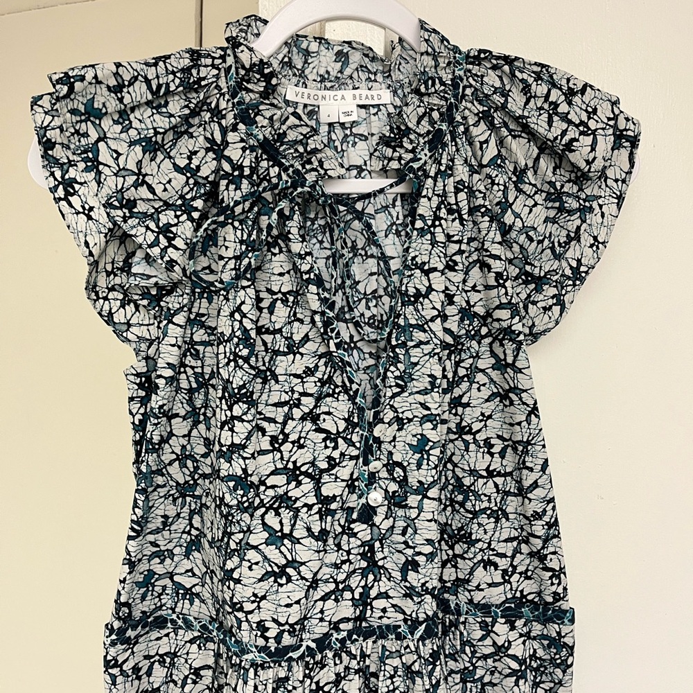 Veronica Beard Blue Batik Zee Mini Dress - Picture 5 of 6